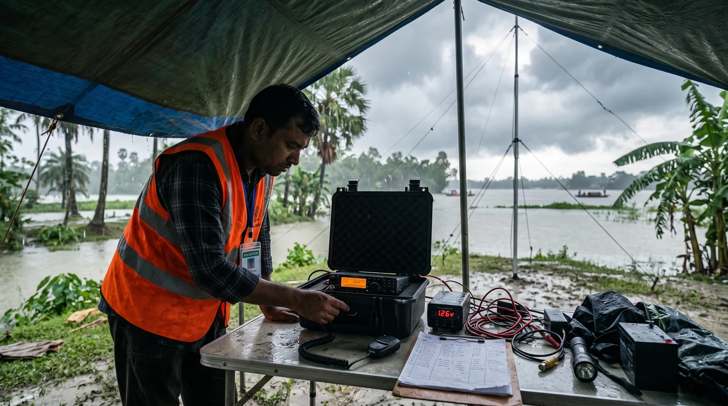 Amateur Radio Emergency Field Communications Setup in Bangladesh - Disaster Preparedness Go-Box